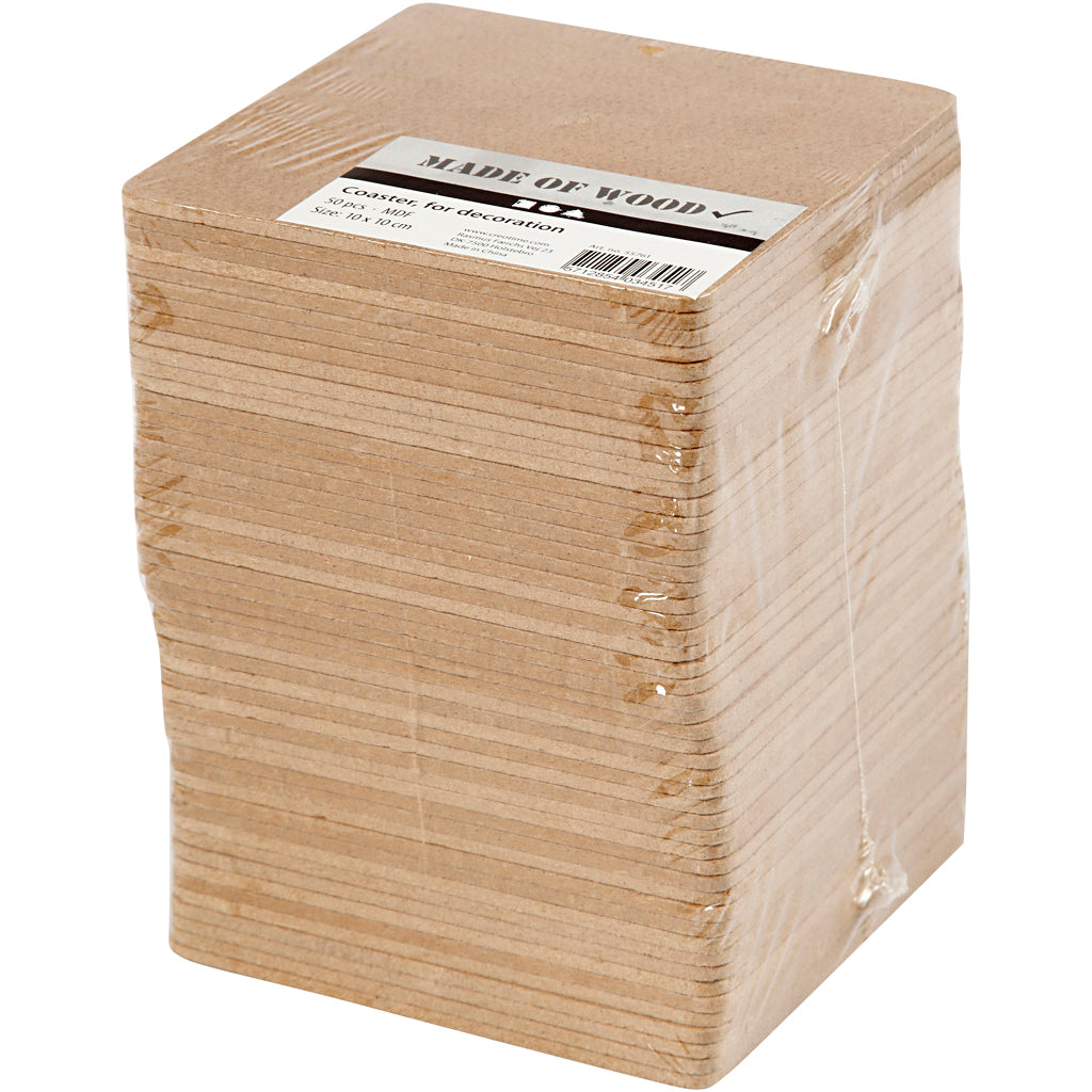 Creativ Company Onderzetters mdf 10x10cm, 50st.