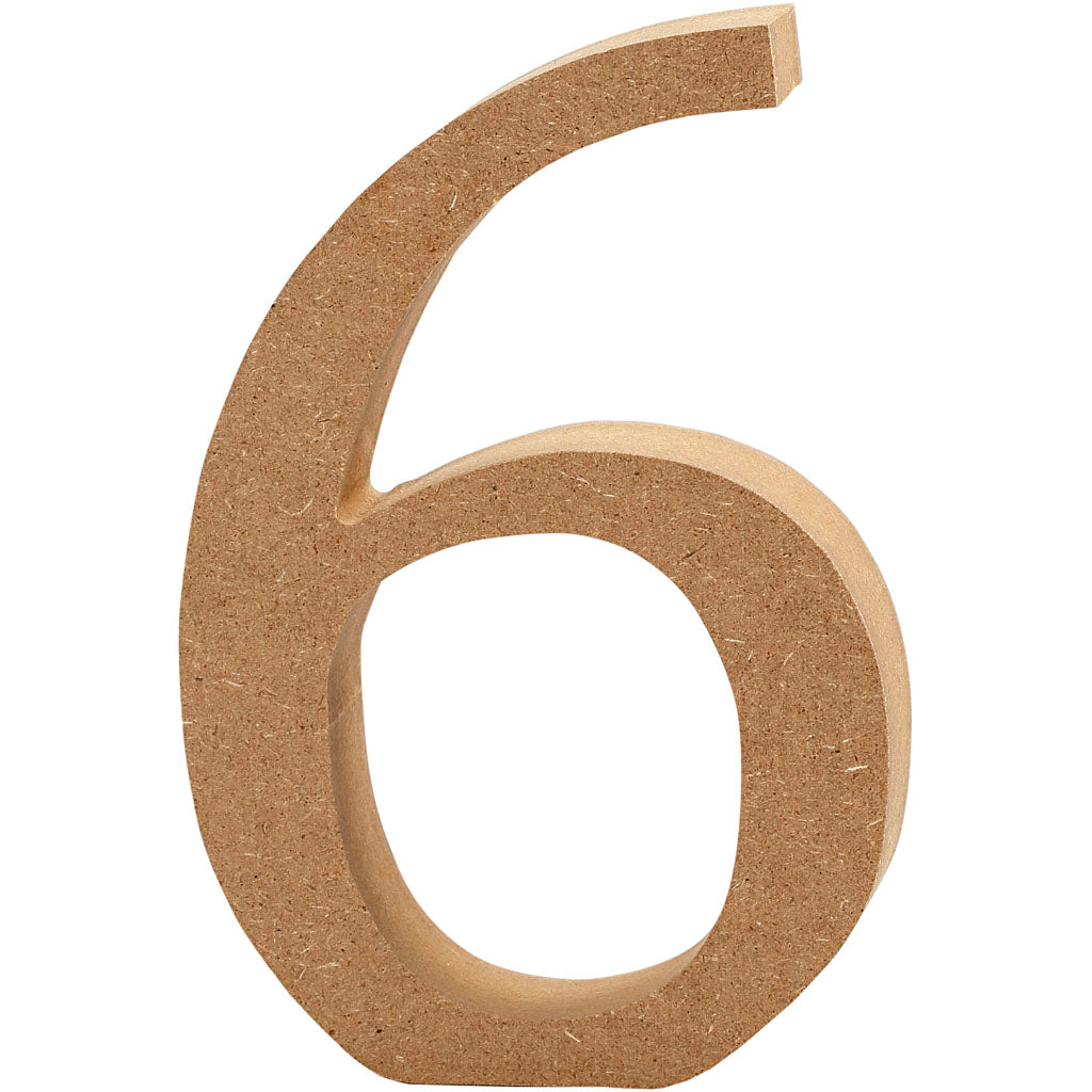 Creativ Company Cijfer 6 mdf 13cm, 1st.