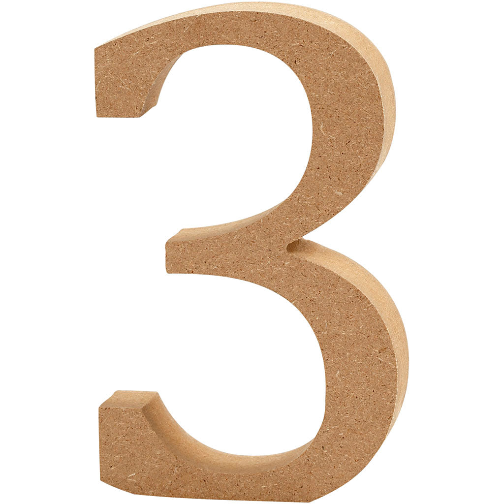 Creativ Company Cijfer 3 mdf 8cm, 1st.