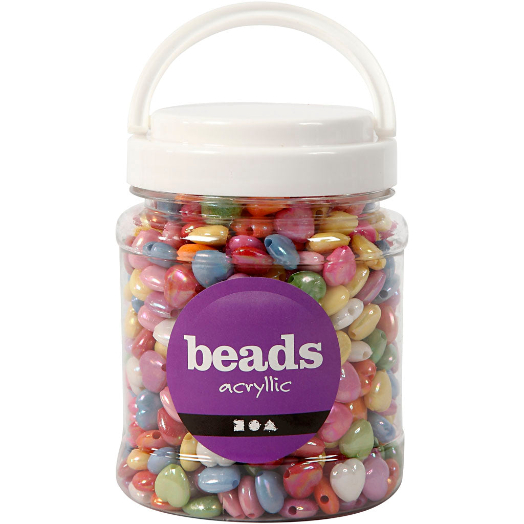 Creativ Company Hart kralen in pot, 700ml