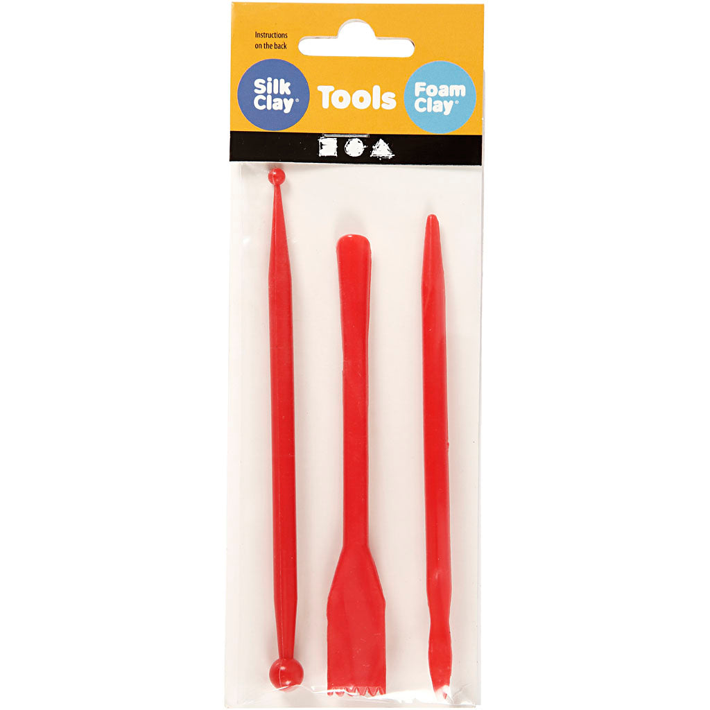Creativ Company Boetseergereedschap rood, 3st.