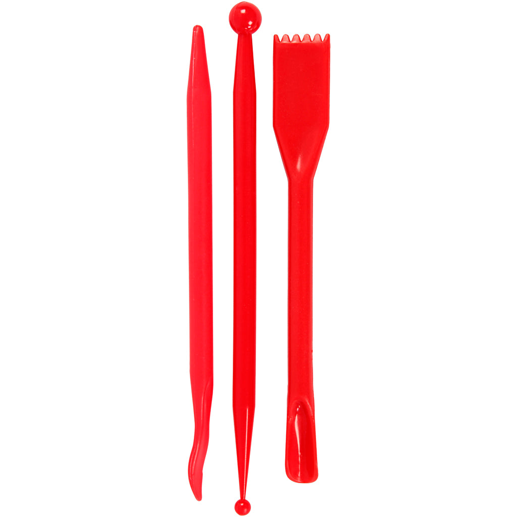 Creativ Company Boetseergereedschap rood, 3st.