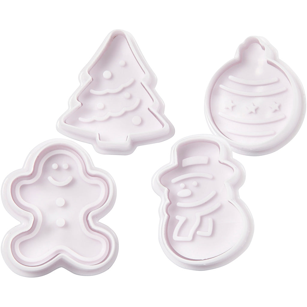 Creativ Company Uitsteekvormen met stempel kerst, 4st.