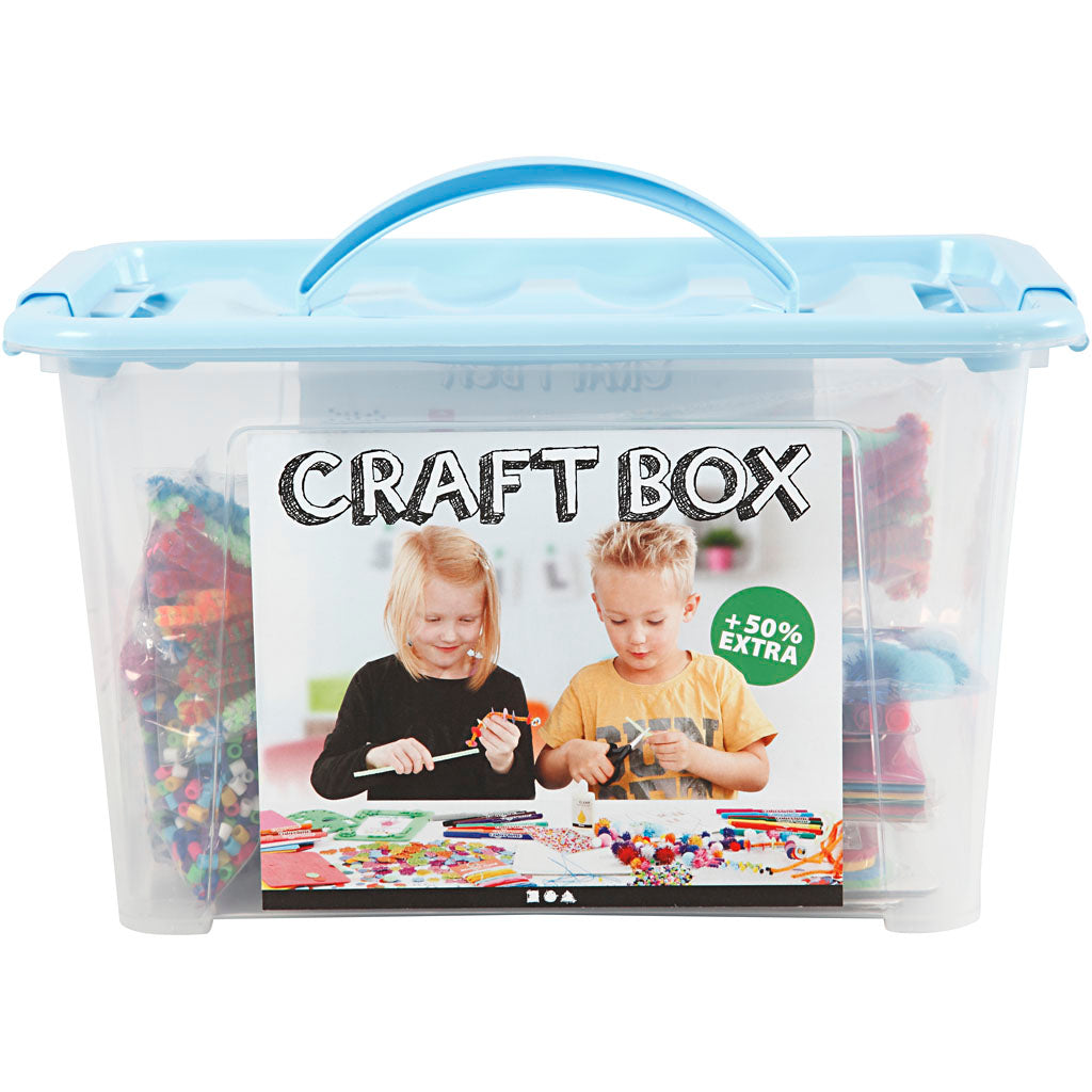 Creativ Company Hobbybox blauw met creatieve materialen, 1st.