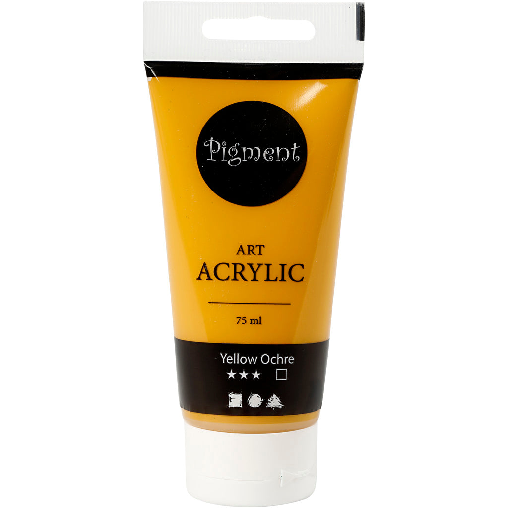 Creativ Company Pigment art acrylverf ochre geel, 75ml