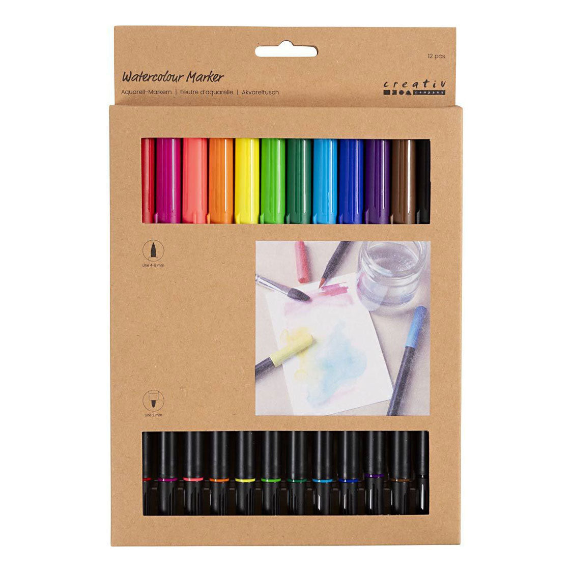 Creative Company Dubbelzijdige aquarel marker standaard kleuren, 12st.