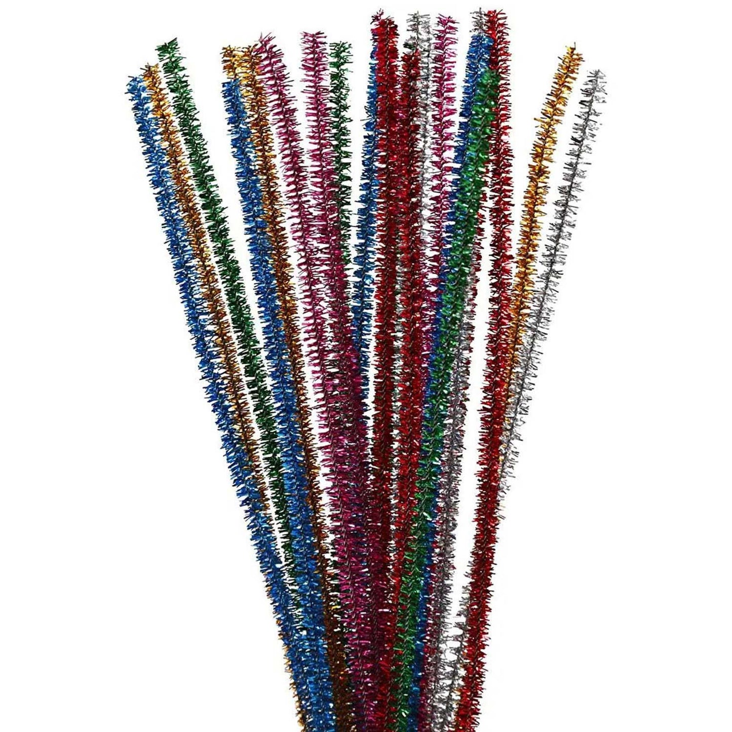 Creativ Company Chenilledraad sterke kleuren glitter 30cm, 24st.