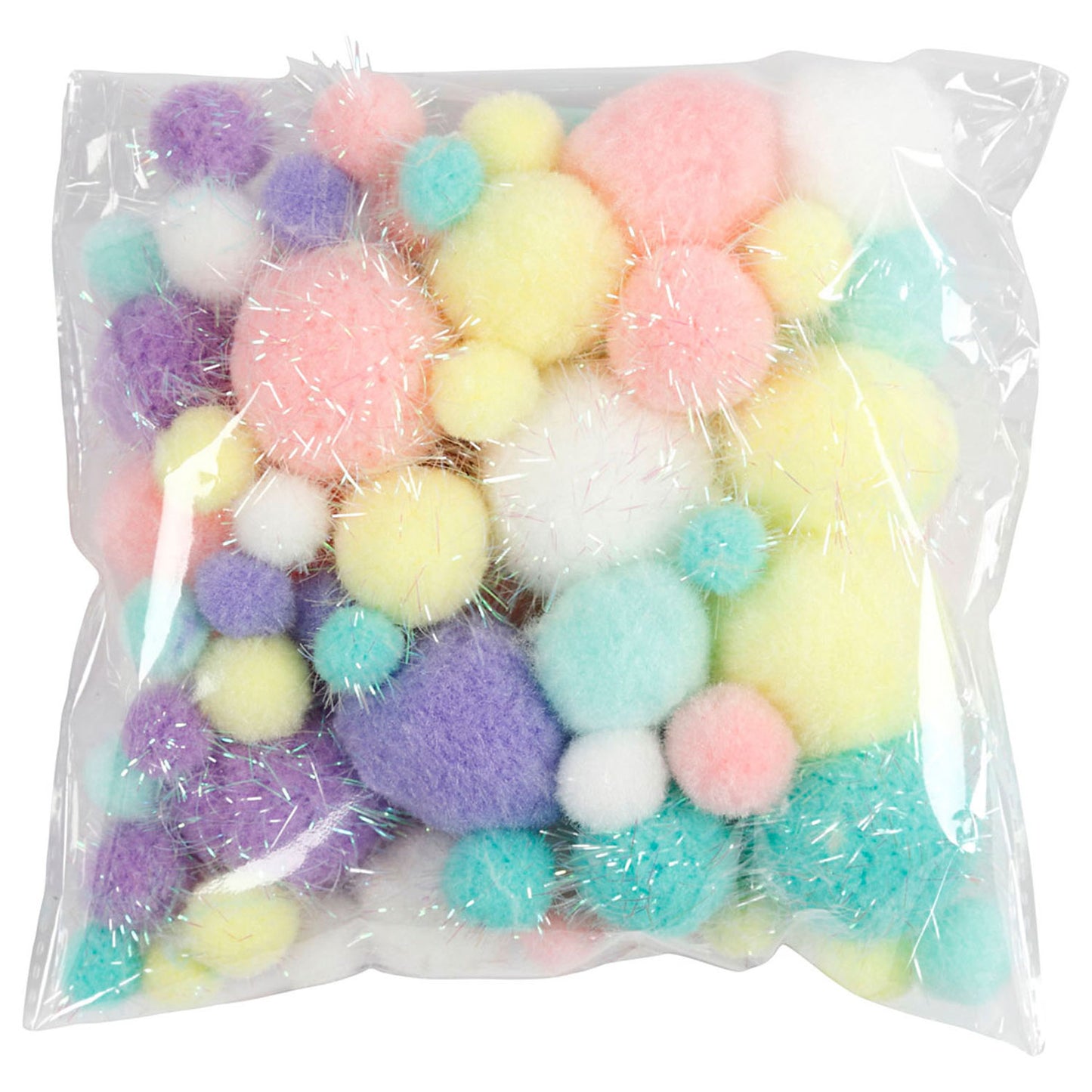 Creativ Company Pom-poms pastelkleuren, 62gr.