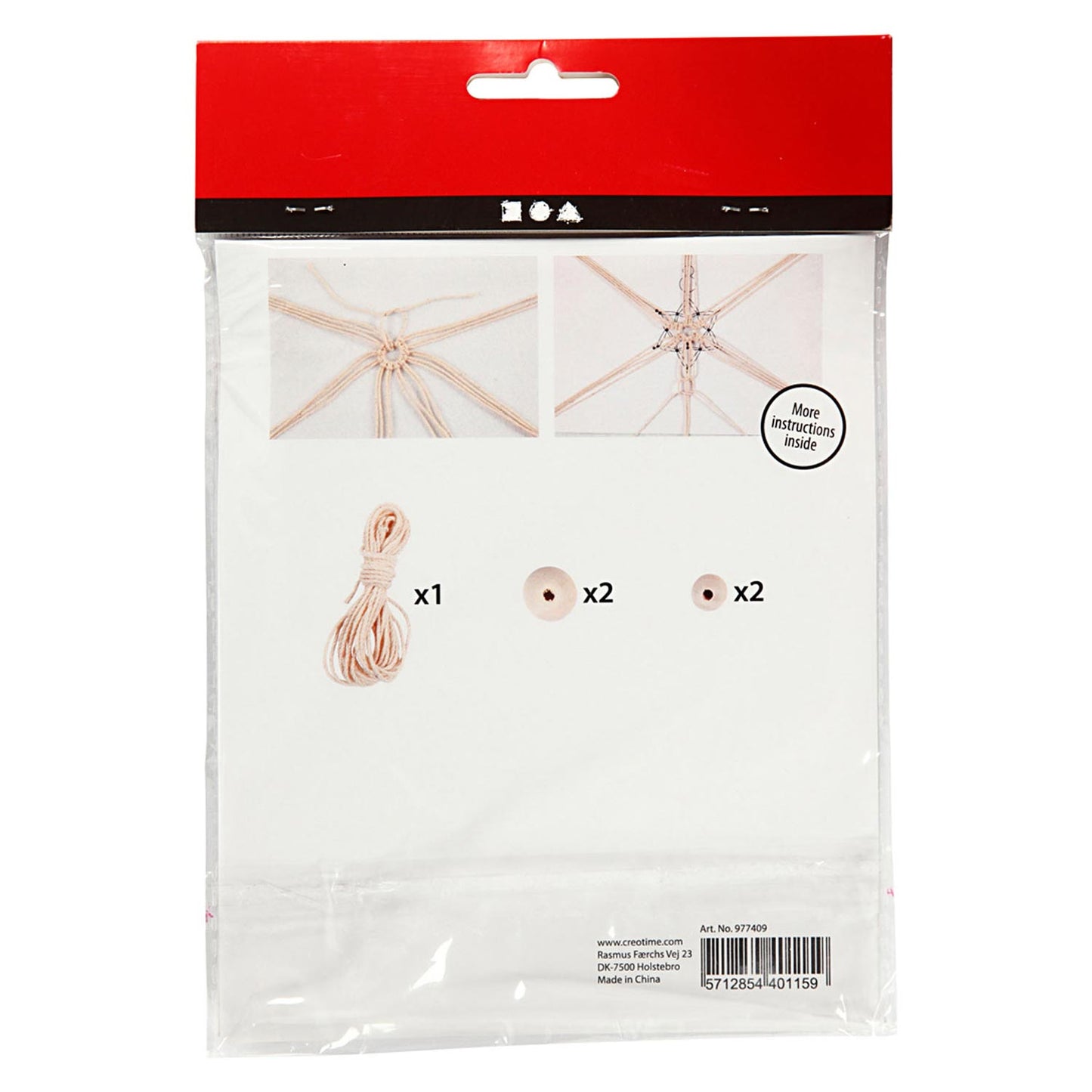 Creativ Company Mini creative kit macrame sneeuwvlok