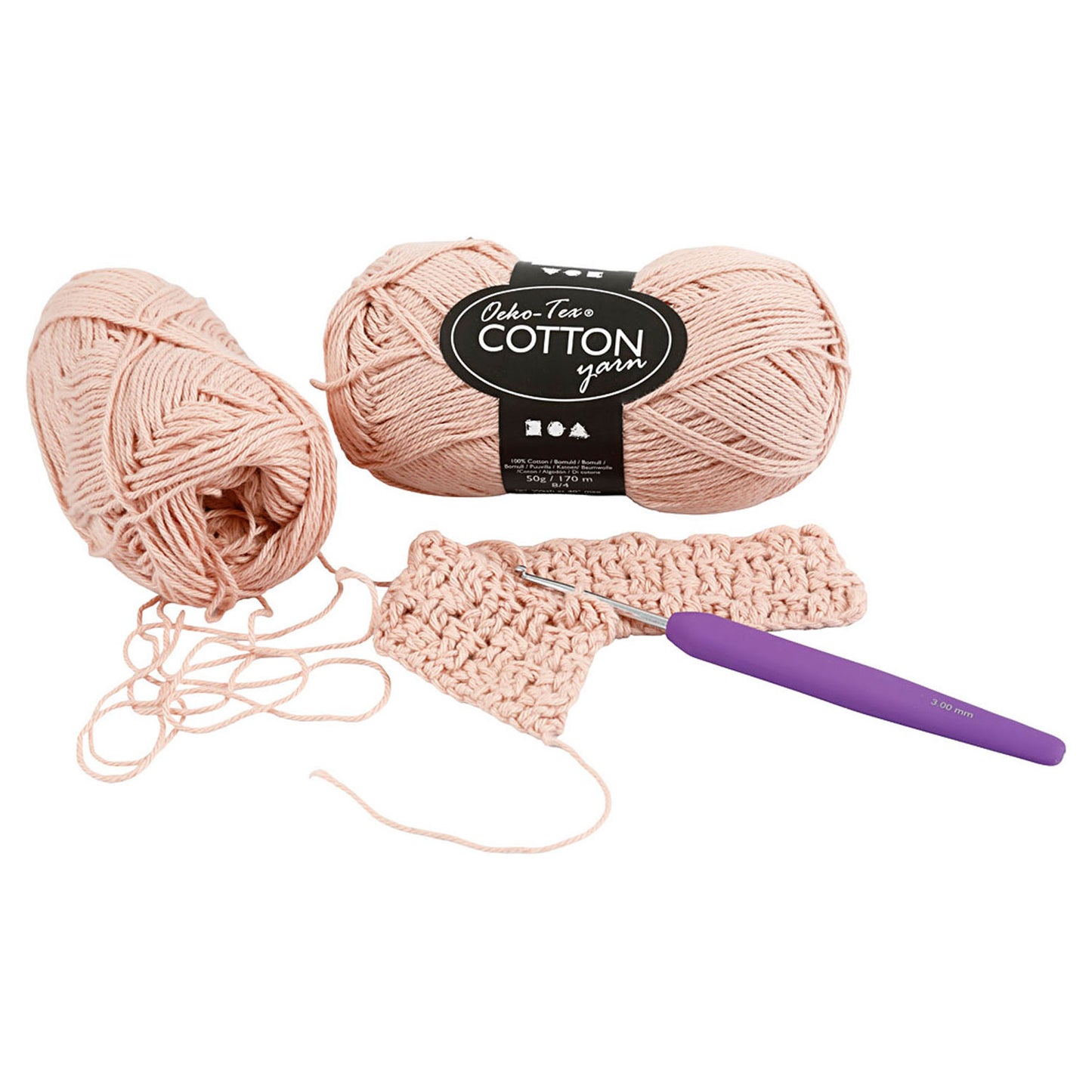 Creativ Company Katoengaren, beige, 50gr, 170m