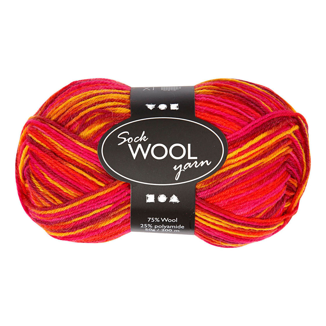 Creativ Company Sokkengaren rood oranje, 200 cm