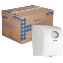Rolhanddoekdispenser Aquarius 7375 wit kunststof