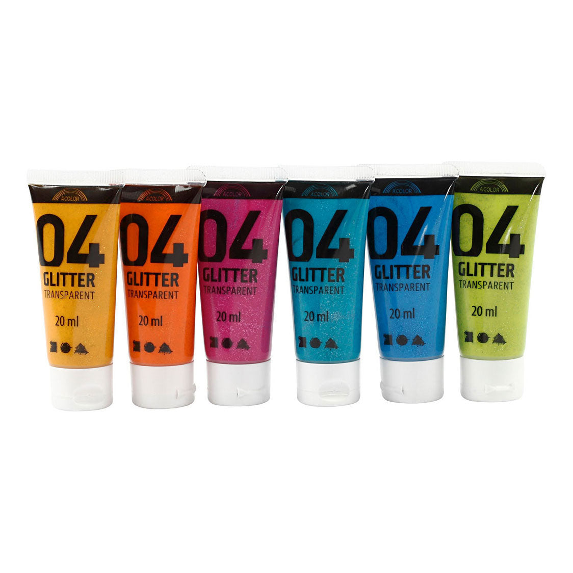 Creativ Company Kinder acrylverf glitter kleur, 6x20ml