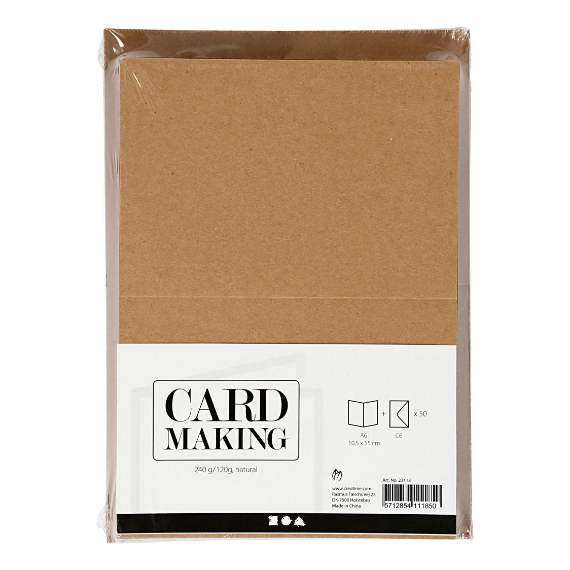 Creativ Company Kaarten en enveloppen naturel, 50 sets