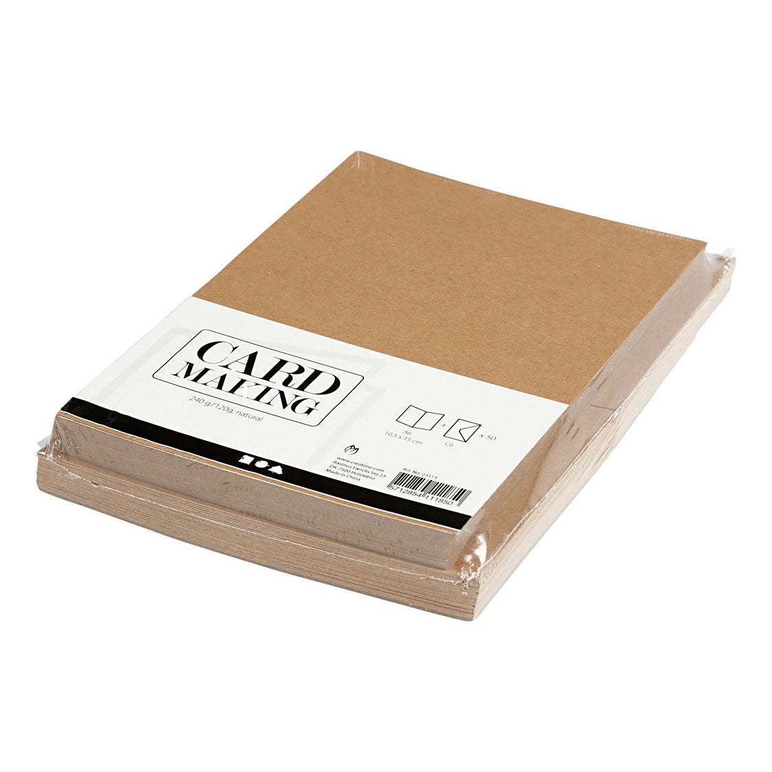 Creativ Company Kaarten en enveloppen naturel, 50 sets