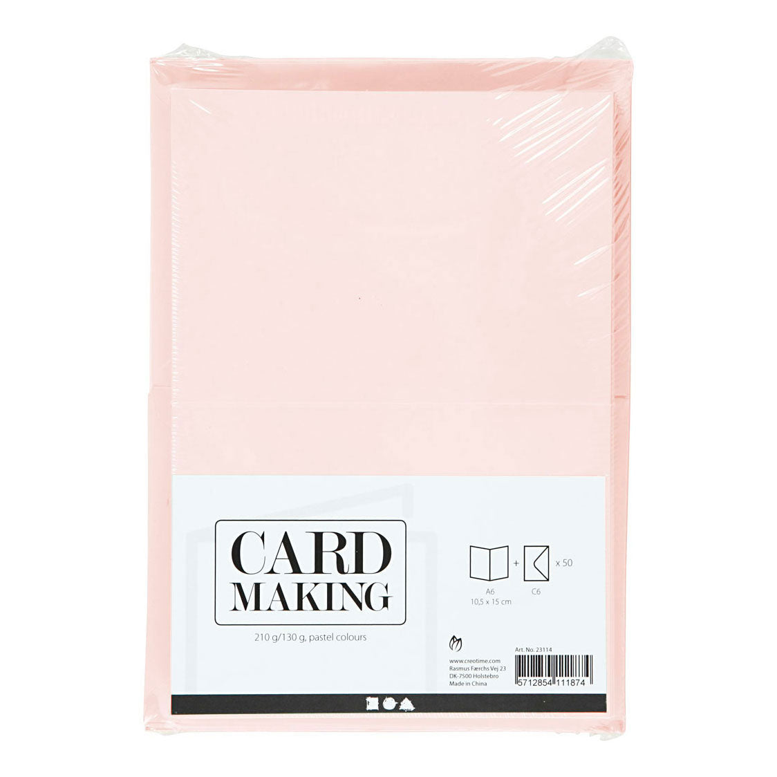 Creativ Company Kaarten en enveloppen pastelkleuren, 50 sets