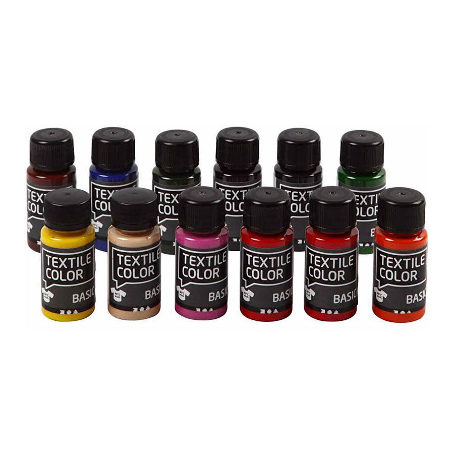 Creativ Company Textile color semi-dekkende textielverf, 12x50ml