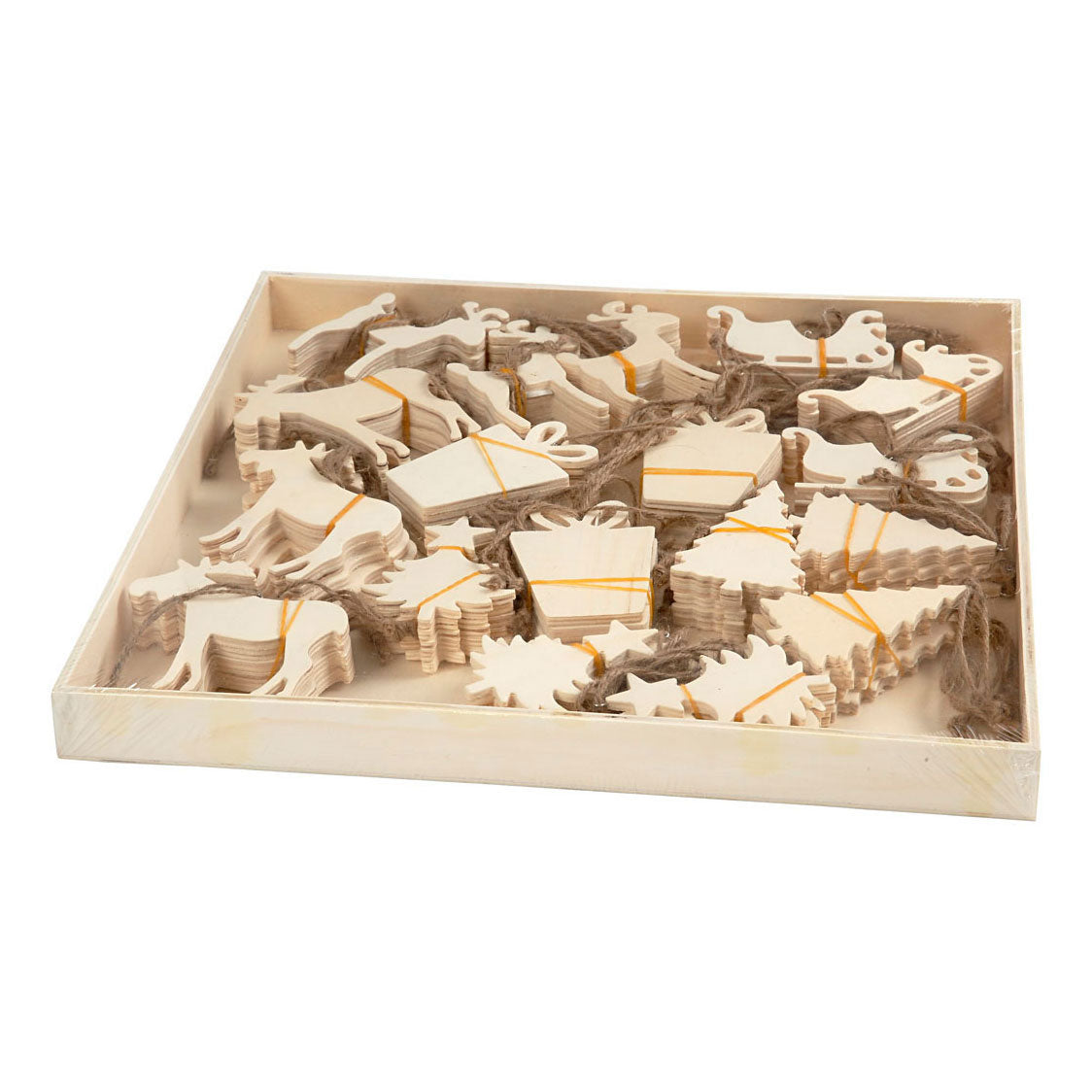 Creativ Company Houten ornamenten kerst thema, 90st.