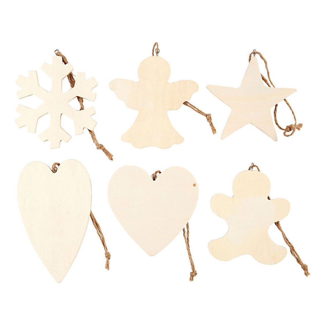 Creativ Company Houten ornamenten kerst thema divers, 90st.