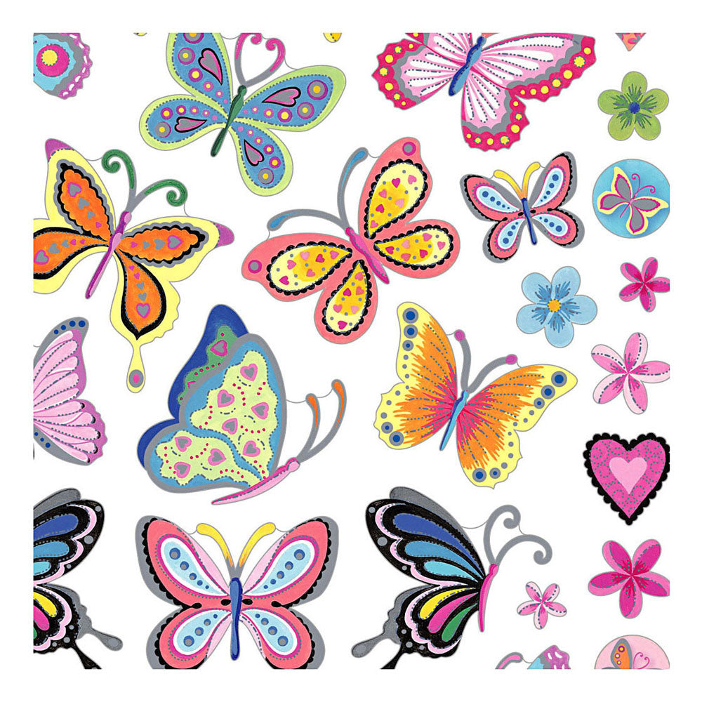 Creativ Company Stickers bloemen en vlinders, 1 vel