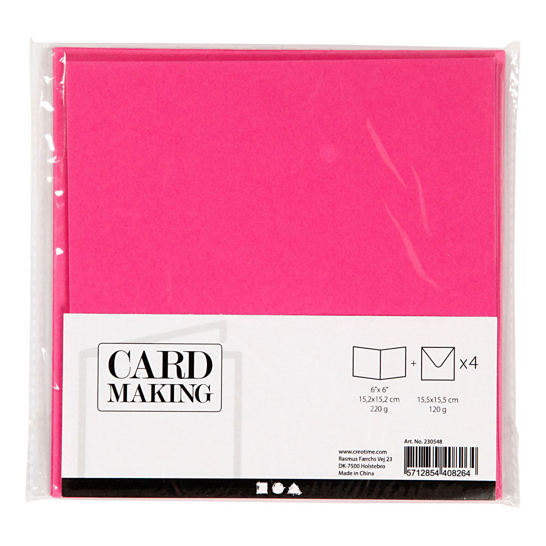 Creativ Company Kaarten en enveloppen donker roze, 4st.