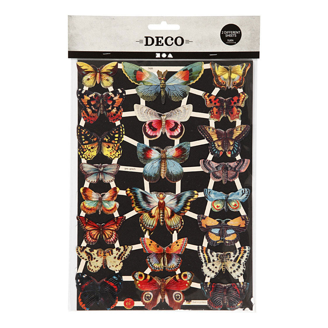 Creativ Company Vintage plaatjes vlinders, 2 vellen