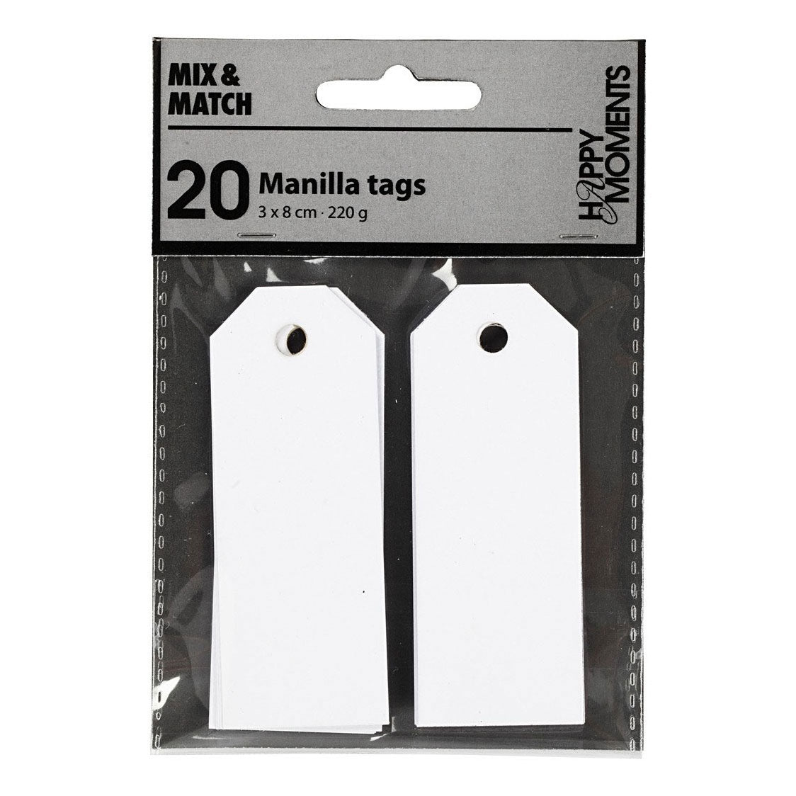 Creativ Company Manilla labels wit , 20st.