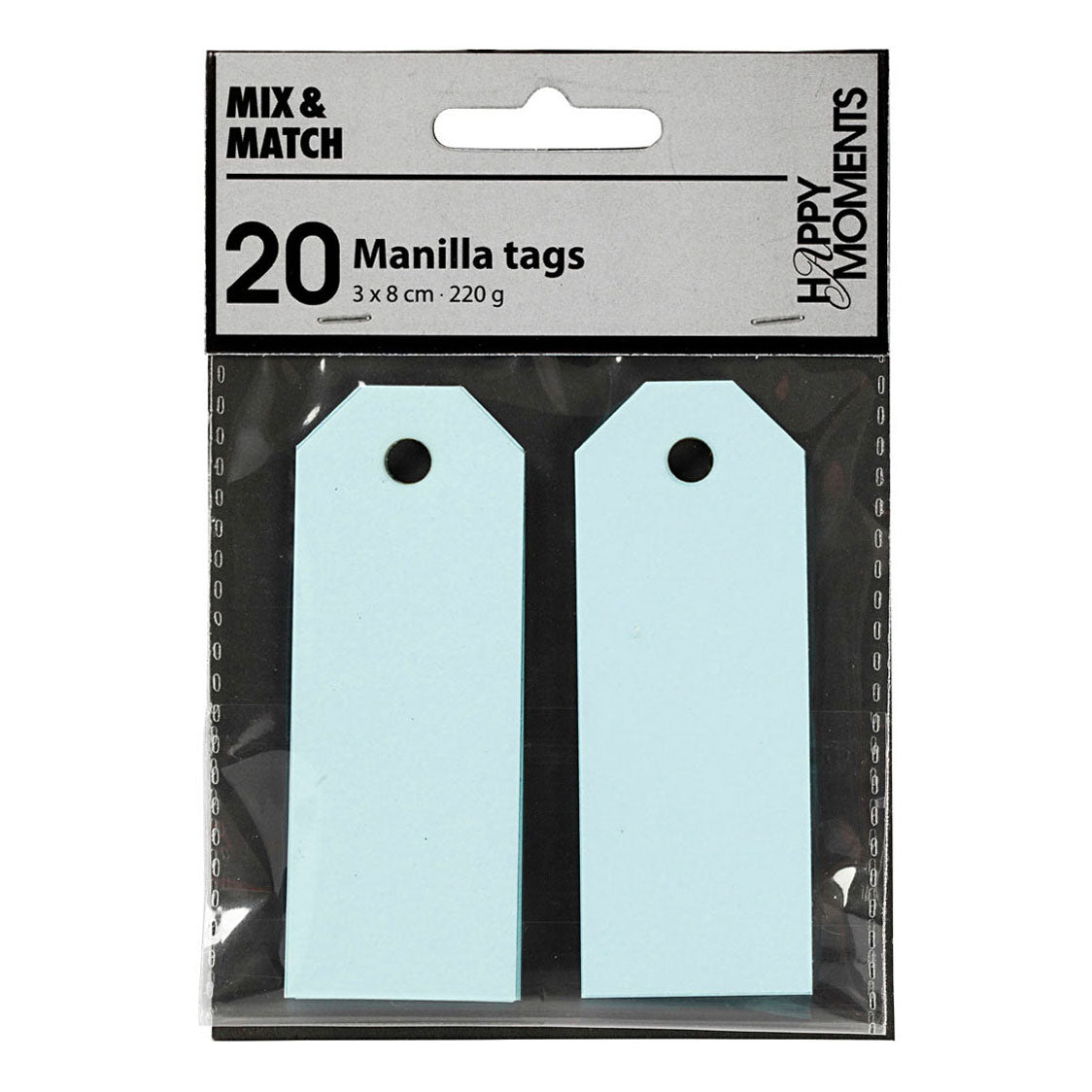 Creativ Company Manilla labels lichtblauw, 20st.