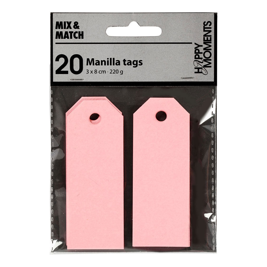 Creativ Company Manilla labels lichtrood, 20st.