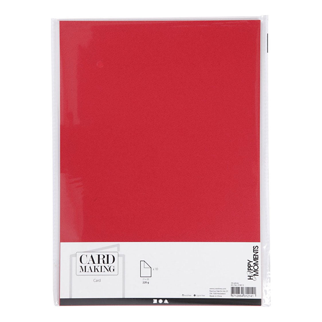 Creativ Company Karton rood a4 220g, 10st.