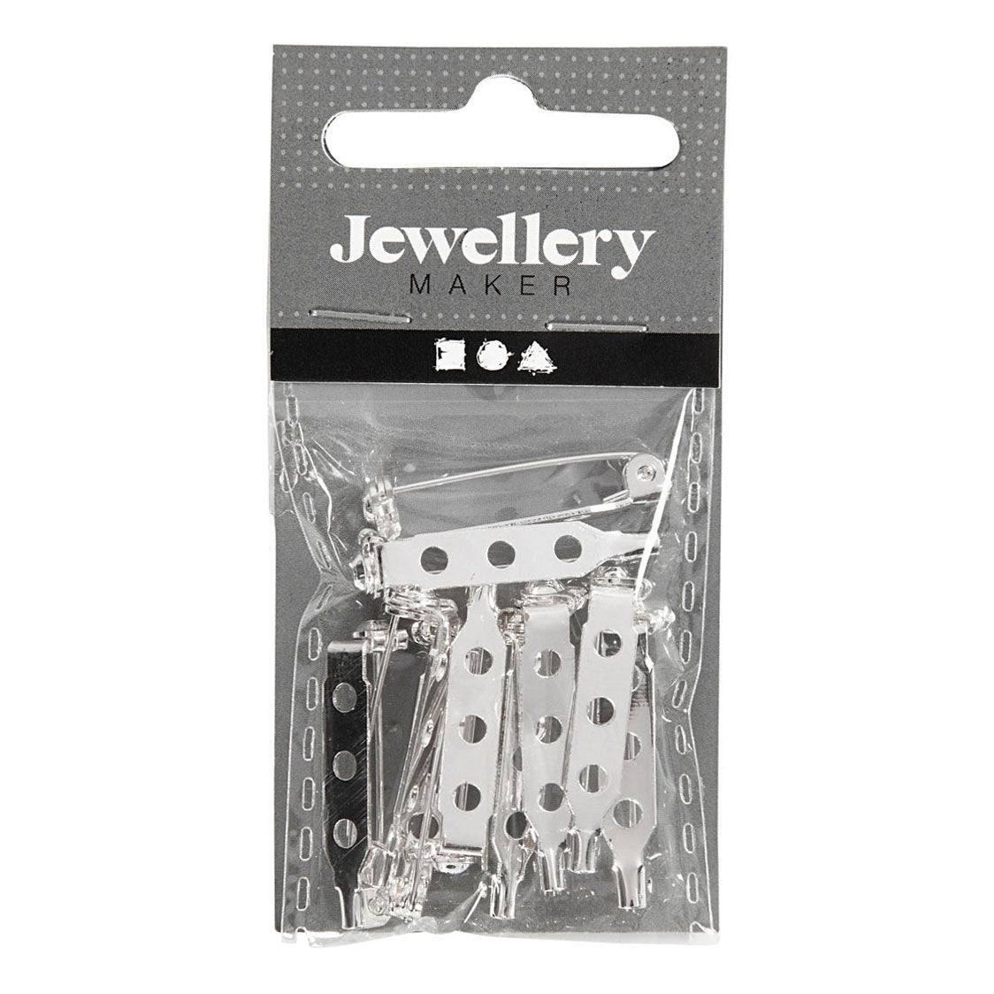 Creativ Company Brochespeld verzilverd 25mm, 10st.