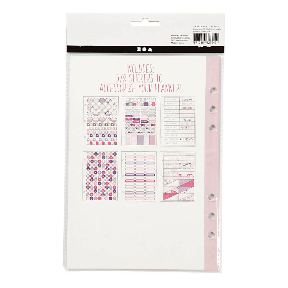 Creativ Company Stickerboek bloemen a5 voor planner, 578st.