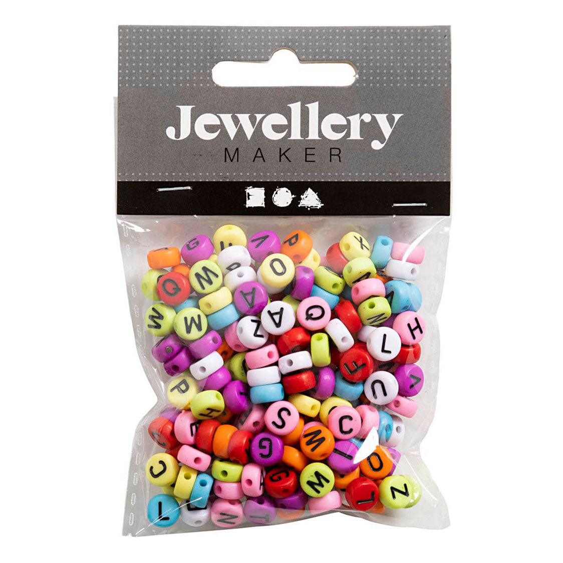 Creativ Company Ronde letterkralen diverse kleuren, 25 gram