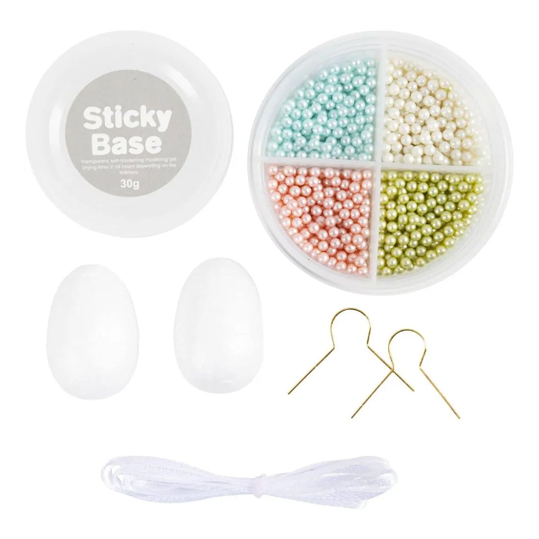 Creativ Company Mini hobbyset boetseren ei met kraaltjes, 2st.