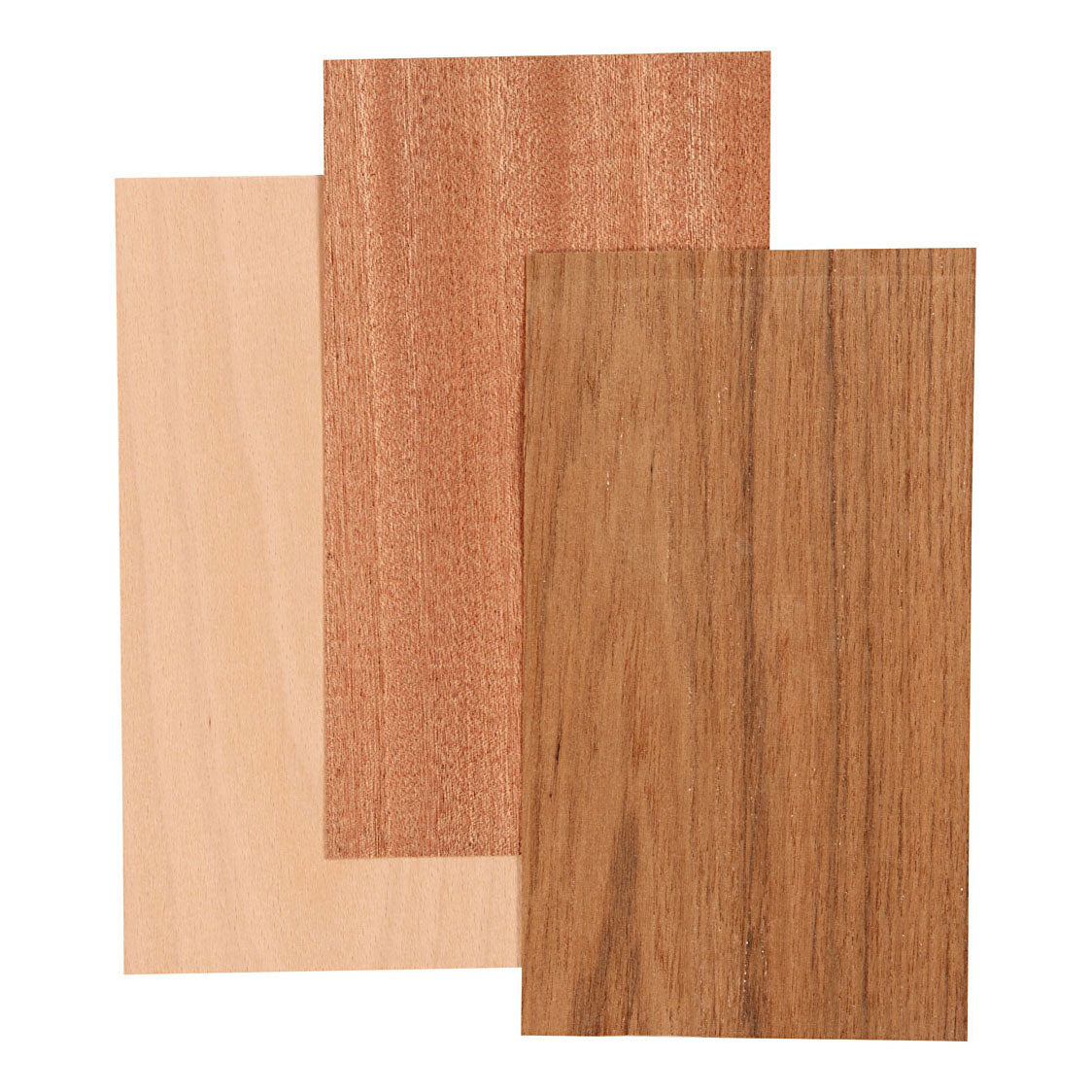 Creativ Company Bamboe fineer beuken eiken mahonie, 3 vellen