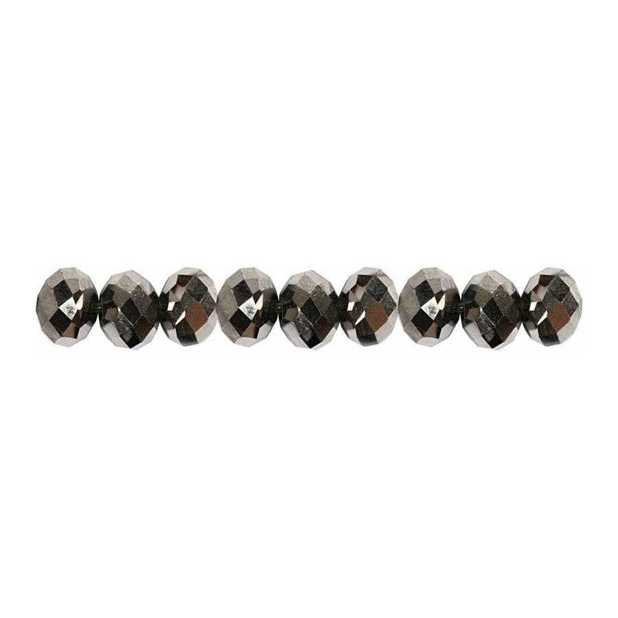 Creativ Company Facet kralen metallic grijs, 100st.