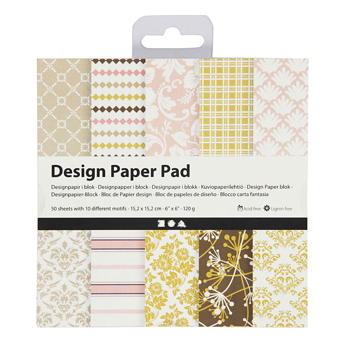 Creativ Company Design papierblok groen roze, 50 vellen