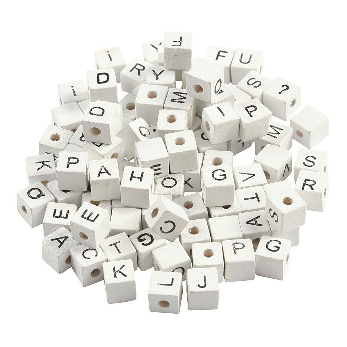 Creativ Company Letterkralen wit a-z, 92st.