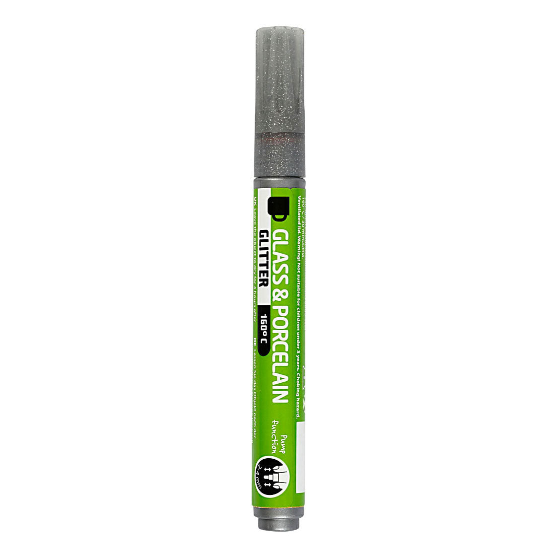 Creativ Company Glas- en porseleinstift glitter semi-dekkend - grijs