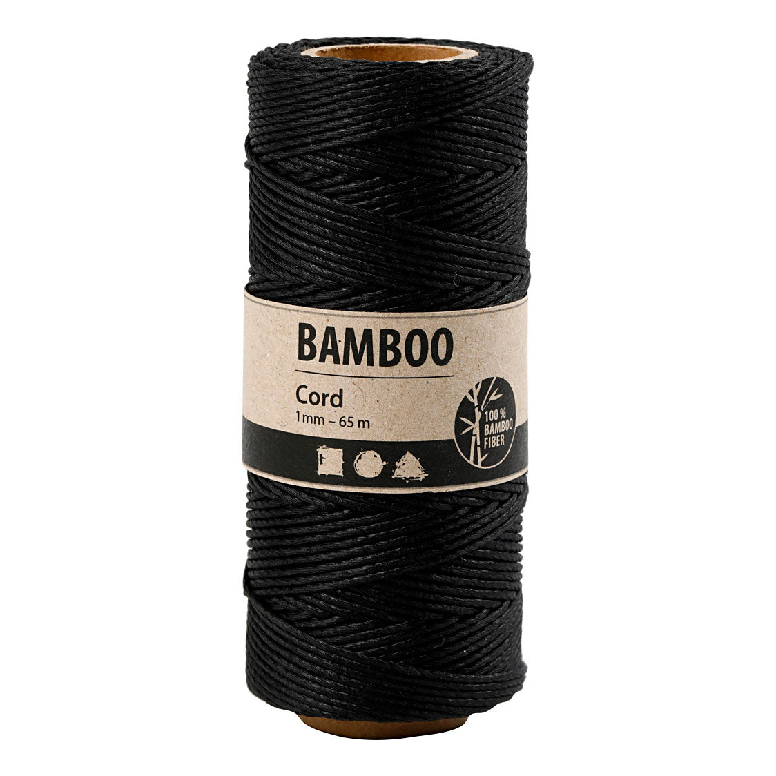 Creativ Company Bamboekoord zwart, 65m