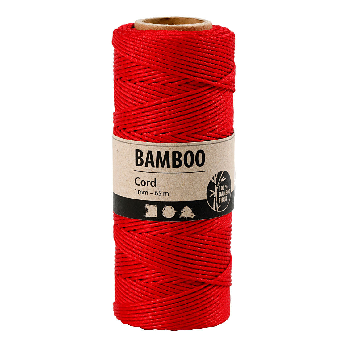 Creativ Company bamboekoord, dikte 1 mm, rood, 65 m 1 rol