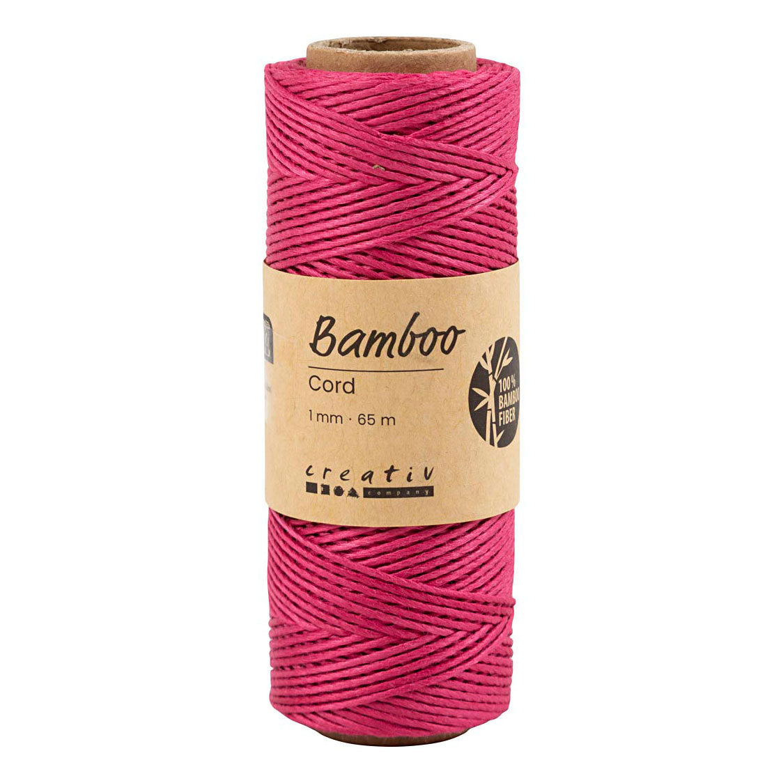 Creativ Company Bamboekoord donkerroze, 65m
