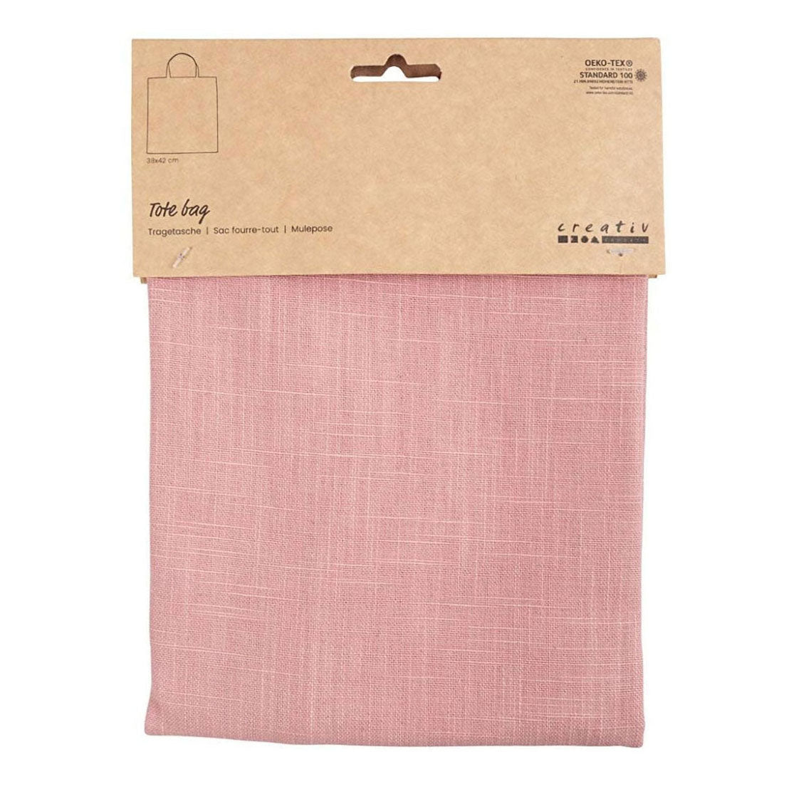 Creativ Company Draagtas katoen roze, 38x42cm