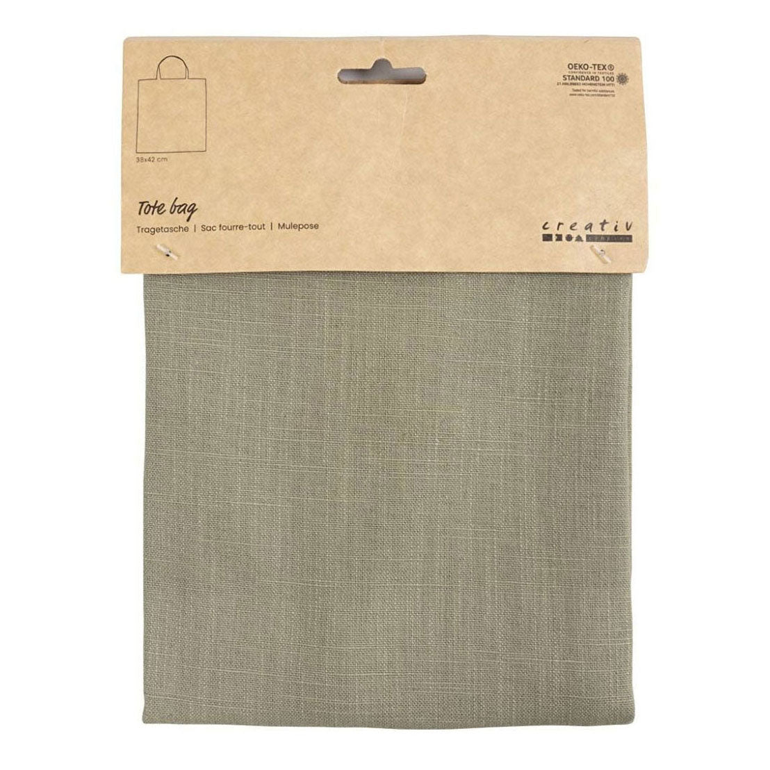 Creativ Company Draagtas dusty groen, 38x42cm