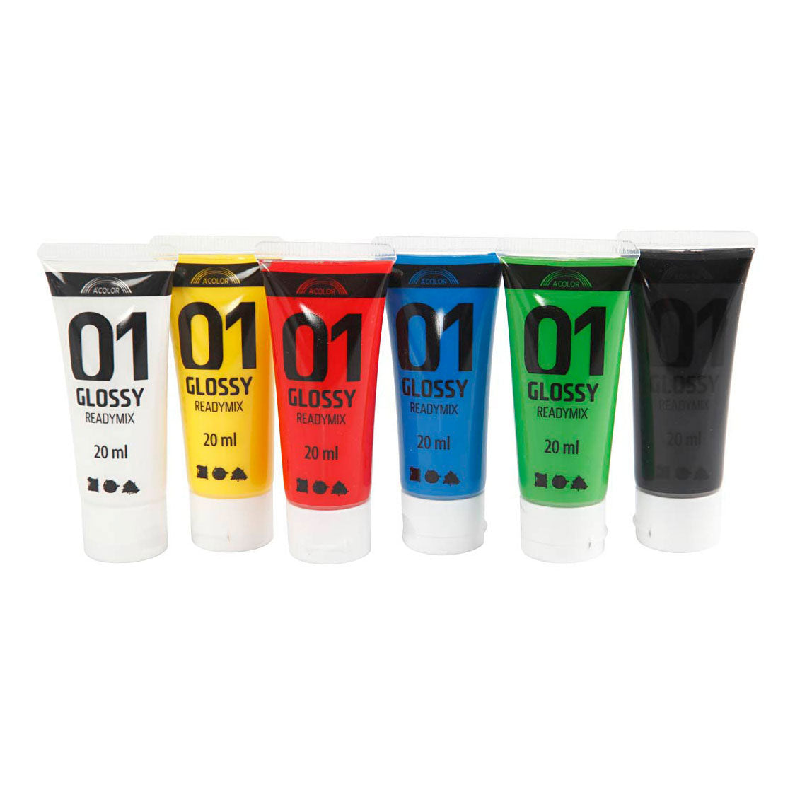 Creativ Company Acrylverf voor kidneren glossy standaardkleuren, 6x20ml