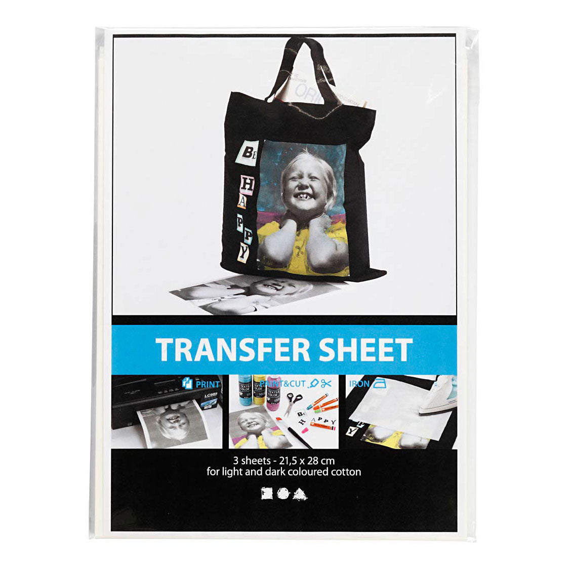 Creativ Company Transfer vellen wit, 3 vellen