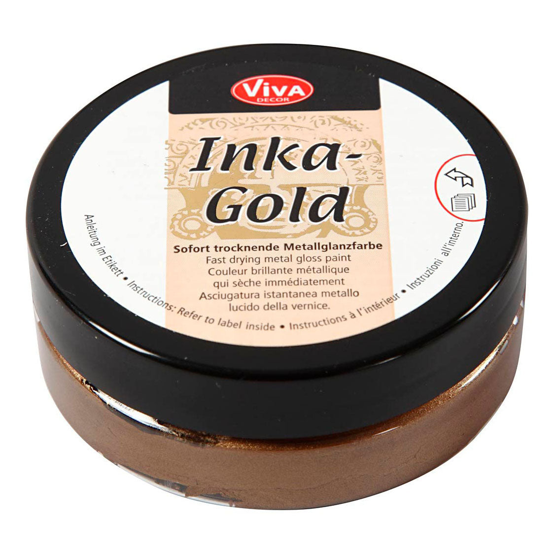 Creativ Company Inka-gold glanswax - brown gold, 50ml