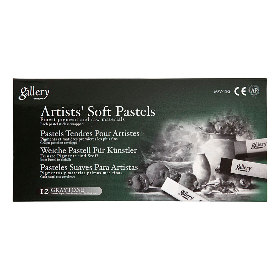 Creativ Company Gallery soft pastel set zwart wit harmonie, 12st.