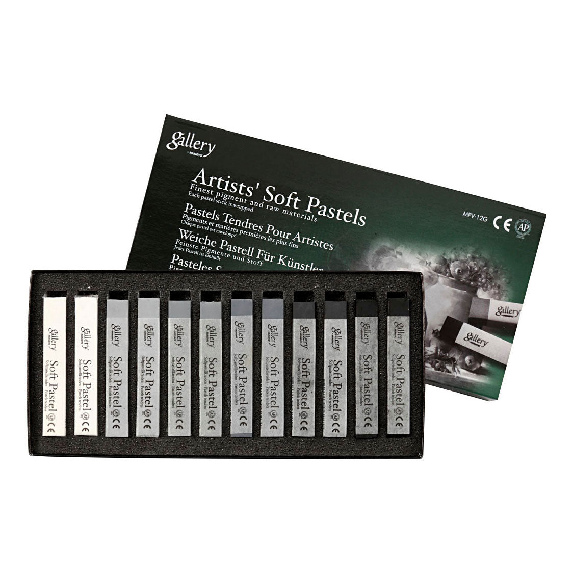 Creativ Company Gallery soft pastel set zwart wit harmonie, 12st.