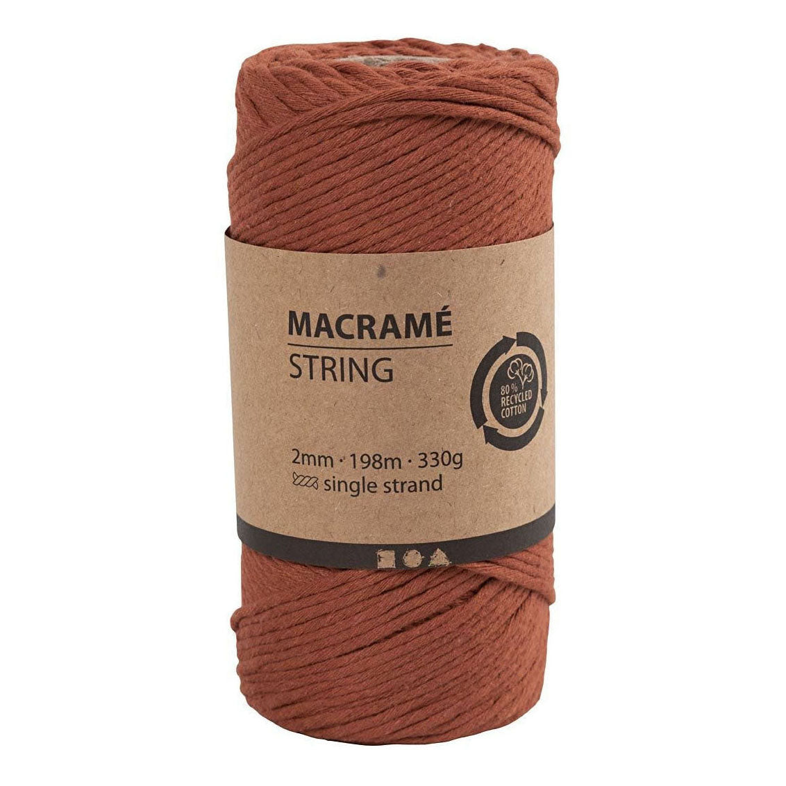 Creativ Company Macrame koord - burnt orange, 198m